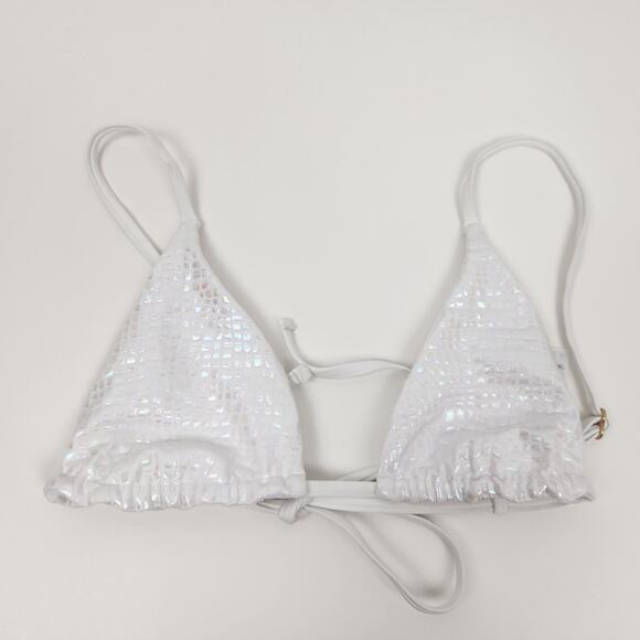 L*Space Brittany Triangle Bikini Top in Opal White Size Small - Picture 1 of 3